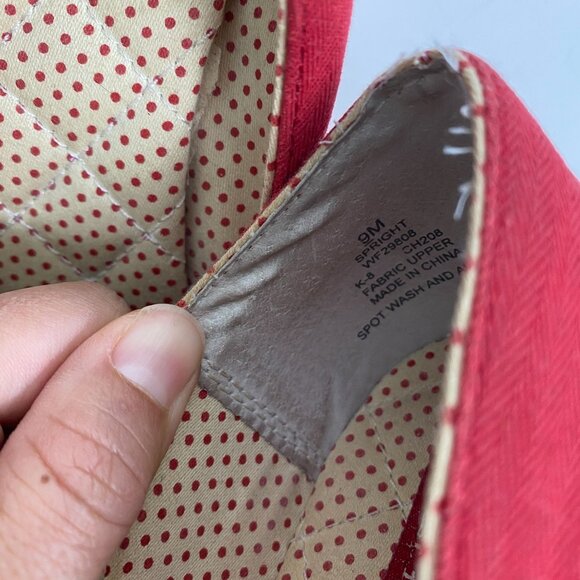 Keds Red Peep Toe Wedges with Bow - Picture 6 of 7